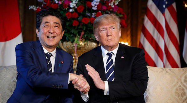 Trump Hosts Japan PM, Five Days before Summit with Kim